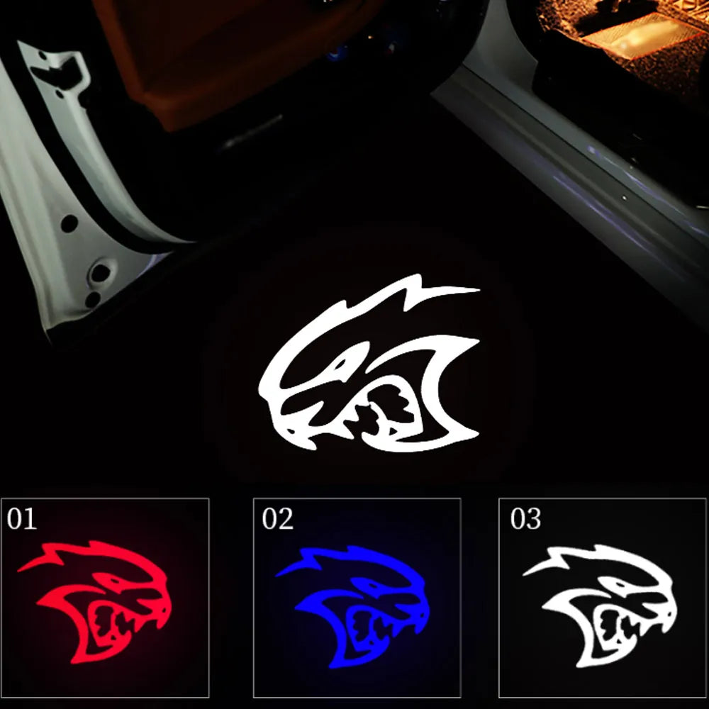 HD Car Door Light Challenger Logo Light LED Courtesy Shadow Light For Dodge Challenger, Charger, Super Bee, Hellcat AddictiveLighting