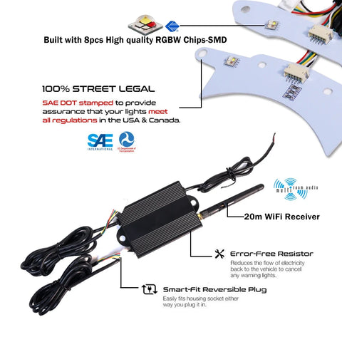 Bluetooth RGB MultiColor DRL Chips For Dodge Challenger AddictiveLighting