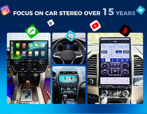 24.6inch Android 14 Touch Screen Car Stereo For Dodge Charger 2011-2019 Car Radio Player GPS Navigation CarPlay HeadUnit