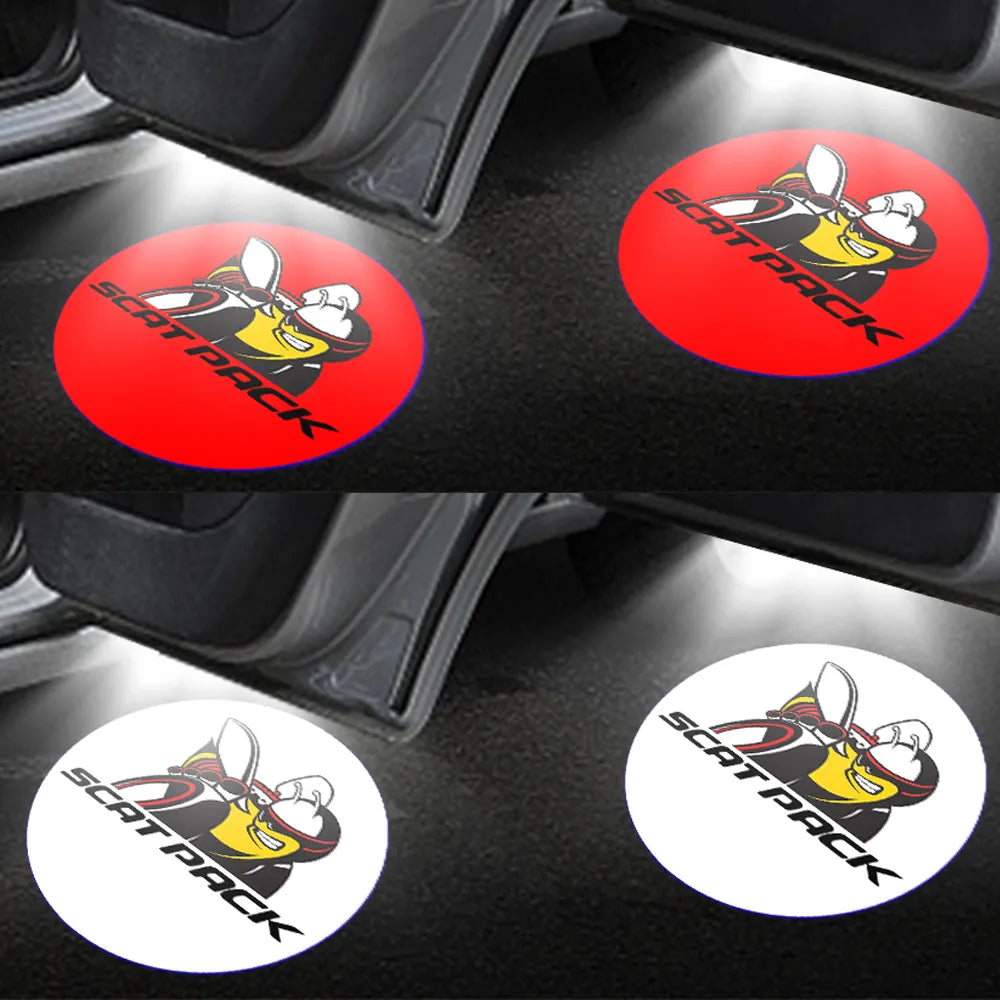 Projector For Dodge Scat Pack Logo Light Dodge Car Door Light 2pcs LED Courtesy Light For Dodge Challenger Demon Charger Journey AddictiveLighting