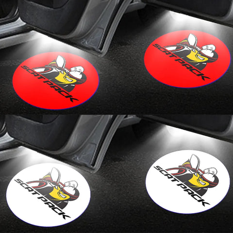 Projector For Dodge Scat Pack Logo Light Dodge Car Door Light 2pcs LED Courtesy Light For Dodge Challenger Demon Charger Journey AddictiveLighting