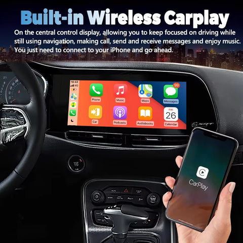 24.6inch Android 14 Touch Screen Car Stereo For Dodge Charger 2011-2019 Car Radio Player GPS Navigation CarPlay HeadUnit