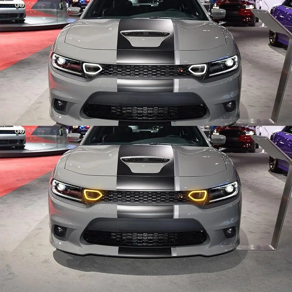 For 2015-2019 Dodge Charger SRT/Scat Pack LED Snorkel Lights w / DRL AddictiveLighting