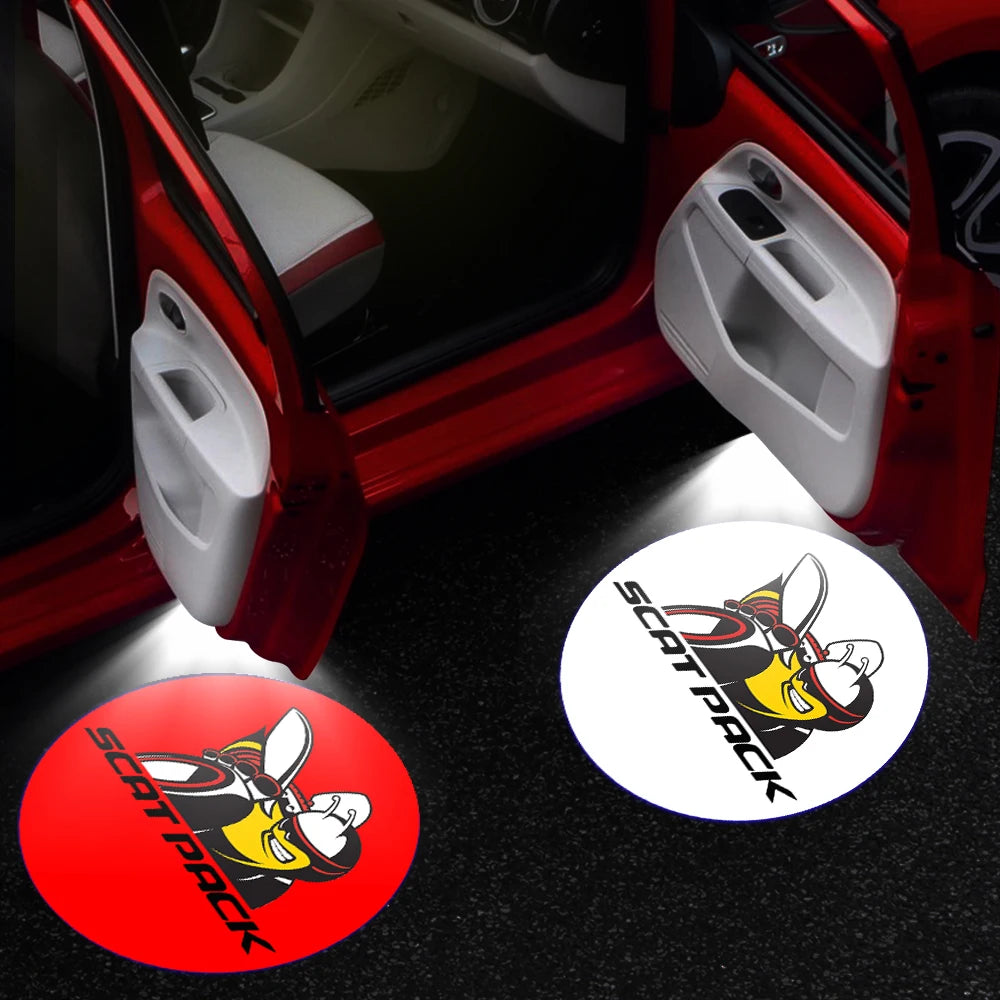 Projector For Dodge Scat Pack Logo Light Dodge Car Door Light 2pcs LED Courtesy Light For Dodge Challenger Demon Charger Journey AddictiveLighting