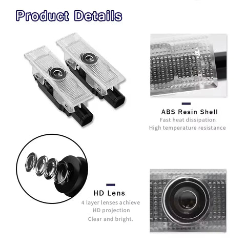 HD Car Door Welcome Light Led Projector Lamp For DODGE Challenger SRT Scat Pack Demon Charger Hellcat