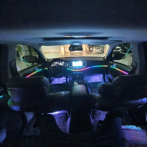 Universal Symphony Car Ambient Lights 64 RGB Car Interior Acrylic Light Guide Fiber Optic Car Decoration Atmosphere Light 18 in1 AddictiveLighting